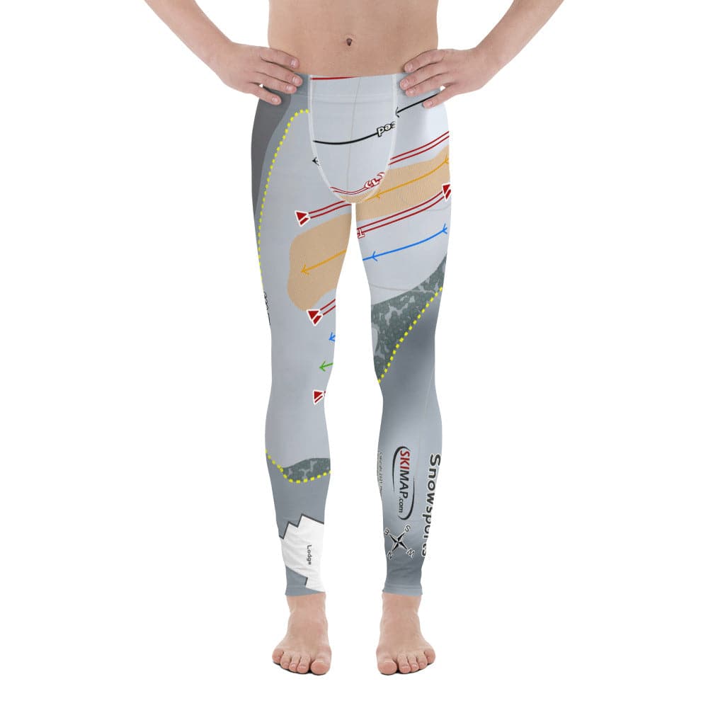 Four Lakes Snowsports, Illinois Ski Trail Map Men's Base Layer Bottom - Powderaddicts
