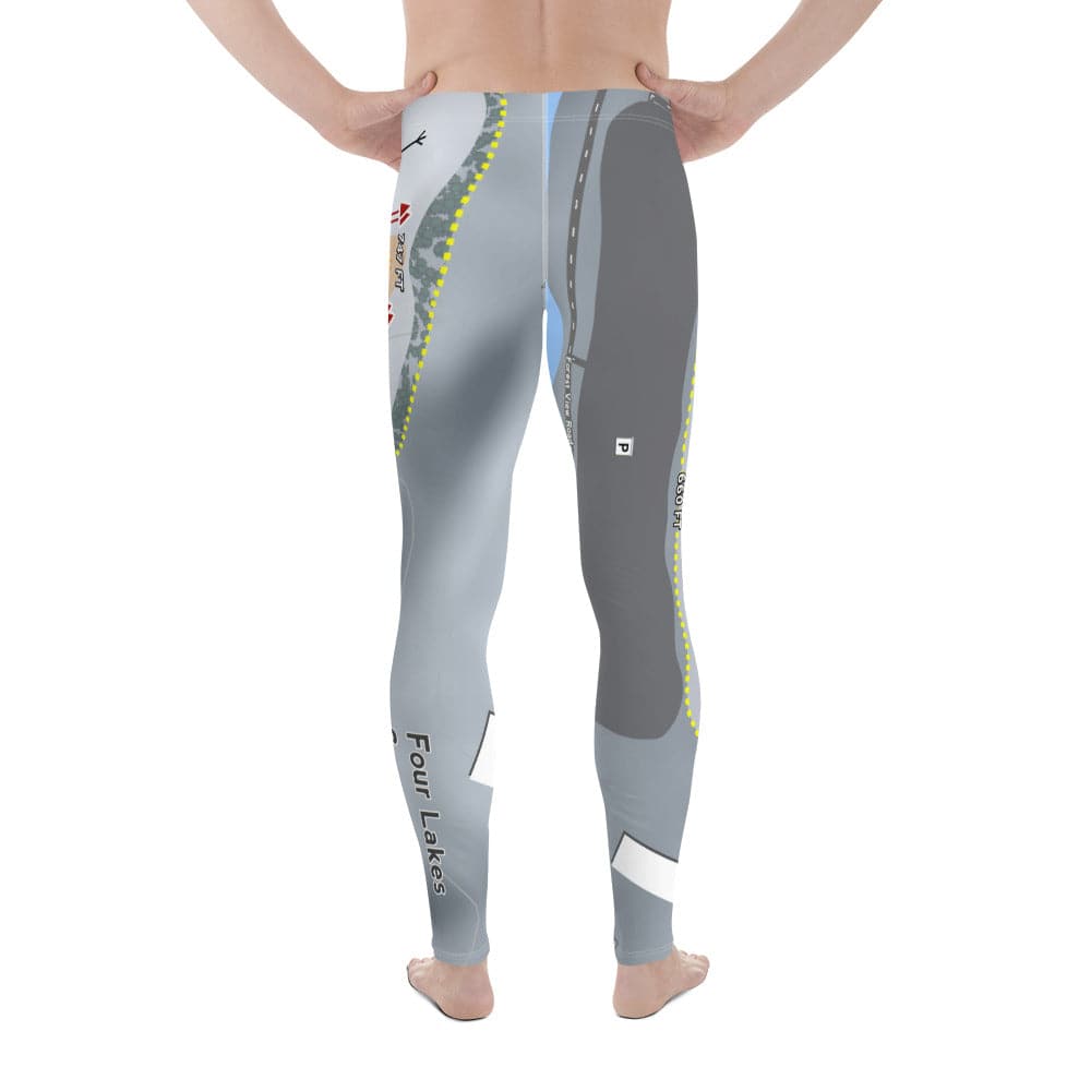 Four Lakes Snowsports, Illinois Ski Trail Map Men's Base Layer Bottom - Powderaddicts