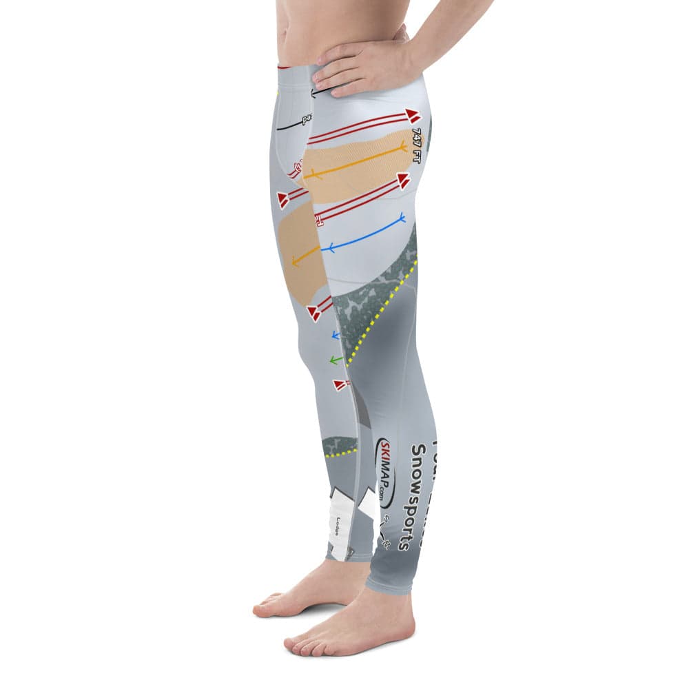 Four Lakes Snowsports, Illinois Ski Trail Map Men's Base Layer Bottom - Powderaddicts