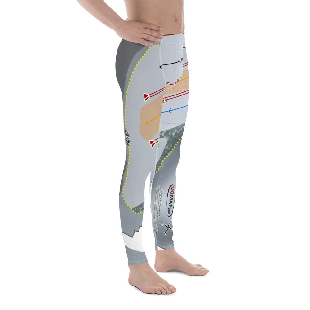 Four Lakes Snowsports, Illinois Ski Trail Map Men's Base Layer Bottom - Powderaddicts