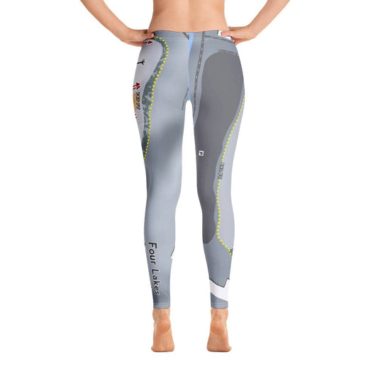 Four Lakes Snowsports, Illinois Ski Trail Map Women's Base Layer Bottom - Powderaddicts