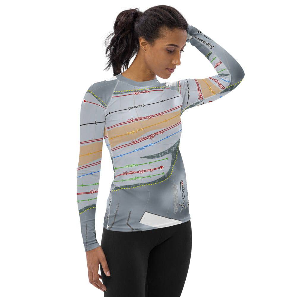 Four Lakes Snowsports, Illinois Ski Trail Map Women's Base Layer Top - Powderaddicts