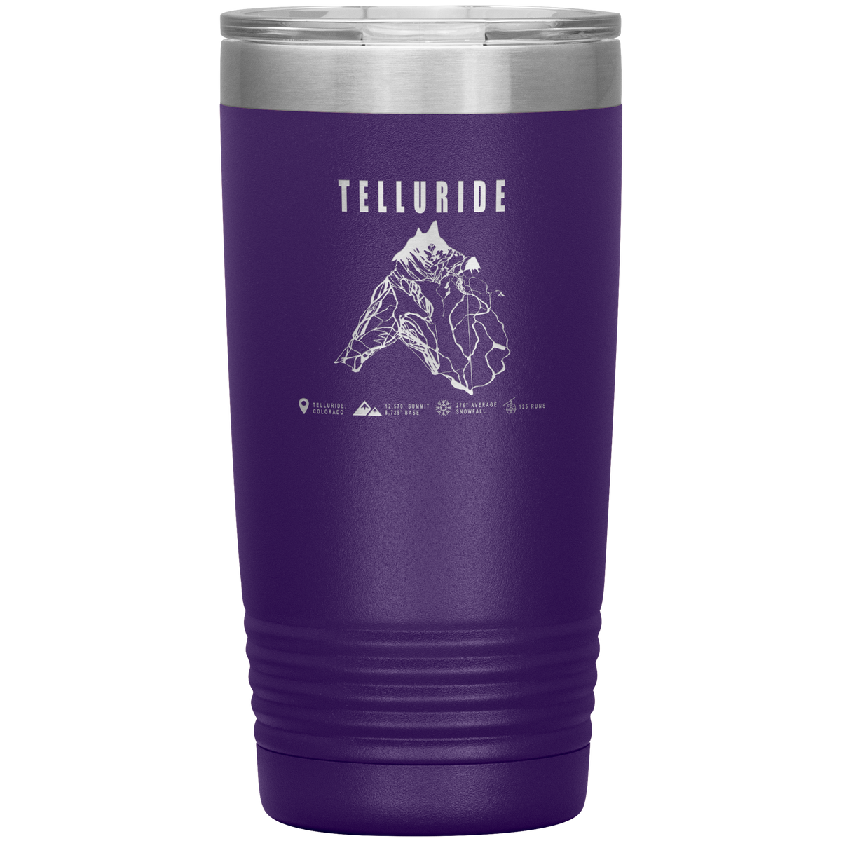 Telluride Colorado Ski Trail Map 20oz Tumbler - Powderaddicts