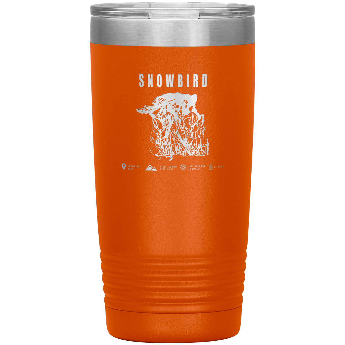 Snowbird,Utah Ski Trail Map 20oz Tumbler - Powderaddicts