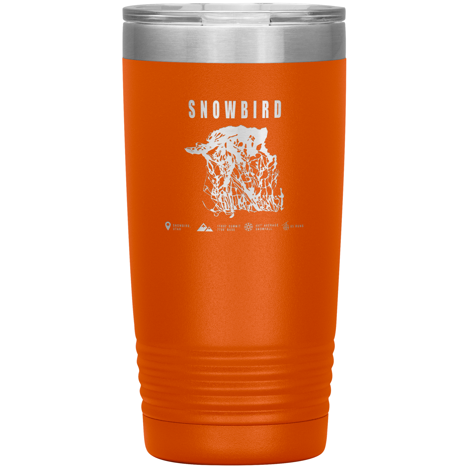 Snowbird,Utah Ski Trail Map 20oz Tumbler - Powderaddicts