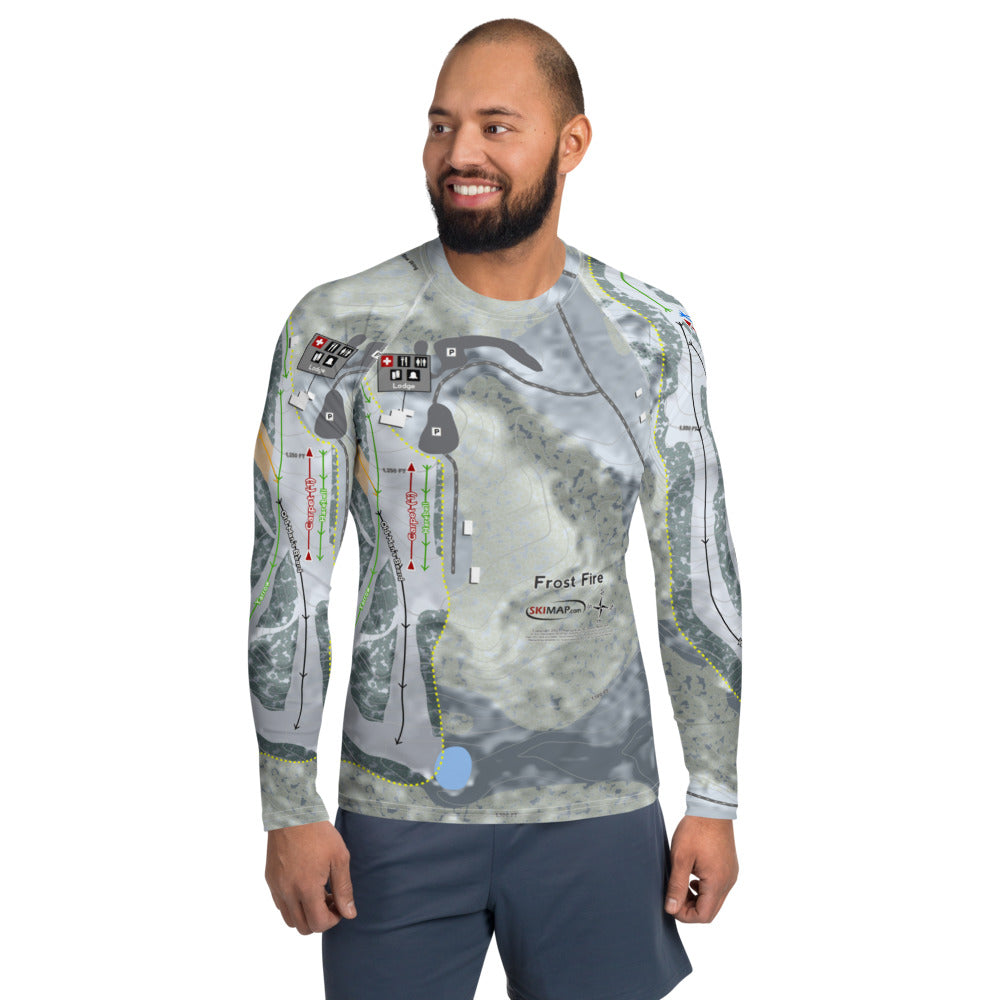 Frost Fire, North Dakota Ski Trail Map Men's Base Layer Top