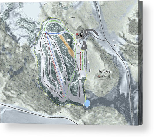 Frost Fire Ski Trail Map - Acrylic Print - Powderaddicts