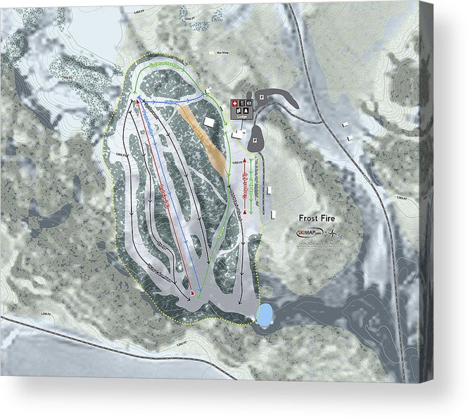 Frost Fire Ski Trail Map - Acrylic Print - Powderaddicts