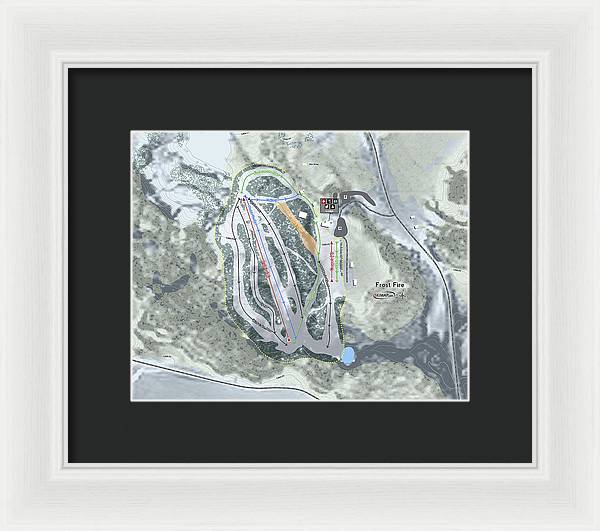 Frost Fire Ski Trail Map - Framed Print - Powderaddicts