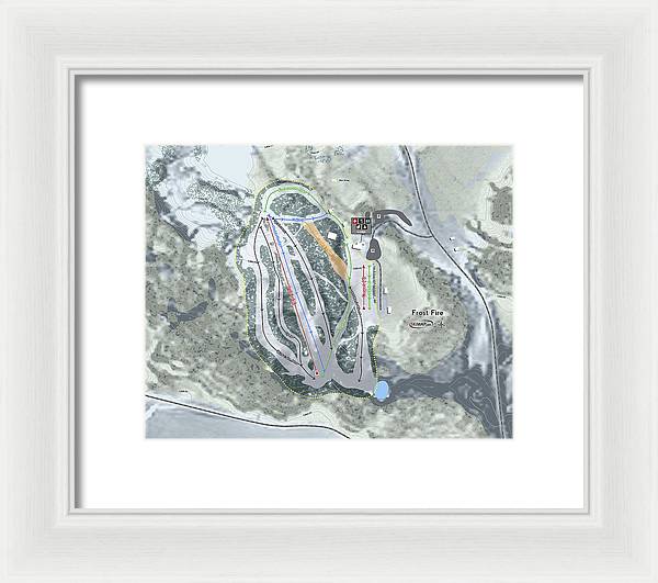 Frost Fire Ski Trail Map - Framed Print - Powderaddicts