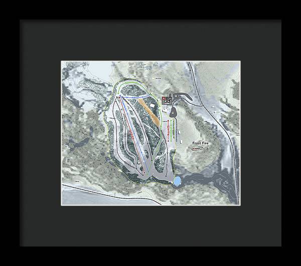 Frost Fire Ski Trail Map - Framed Print - Powderaddicts