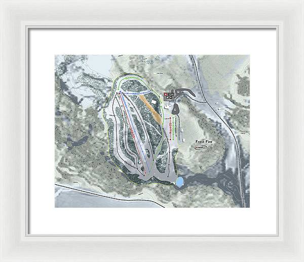 Frost Fire Ski Trail Map - Framed Print - Powderaddicts