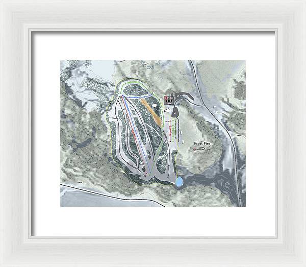Frost Fire Ski Trail Map - Framed Print - Powderaddicts