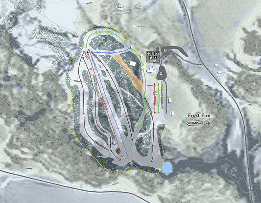 Frost Fire Ski Trail Map - Art Print - Powderaddicts