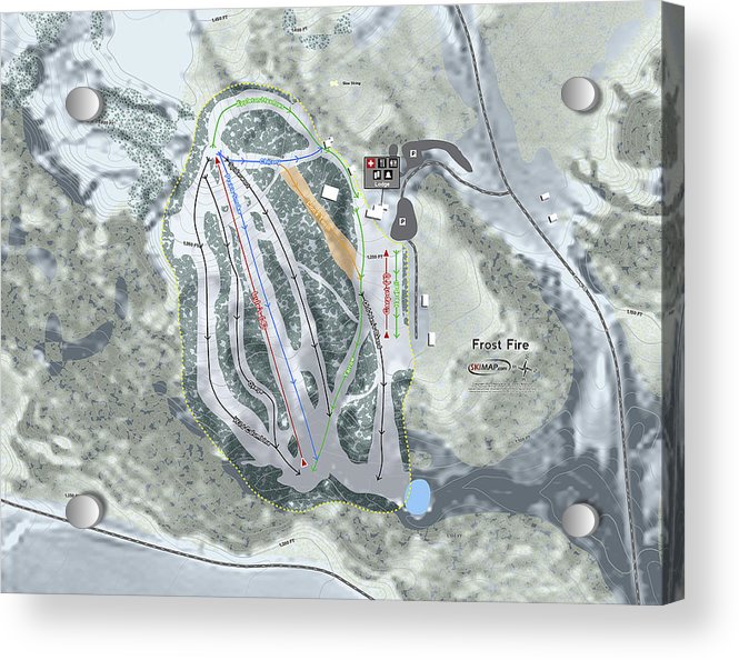 Frost Fire Ski Trail Map - Acrylic Print - Powderaddicts