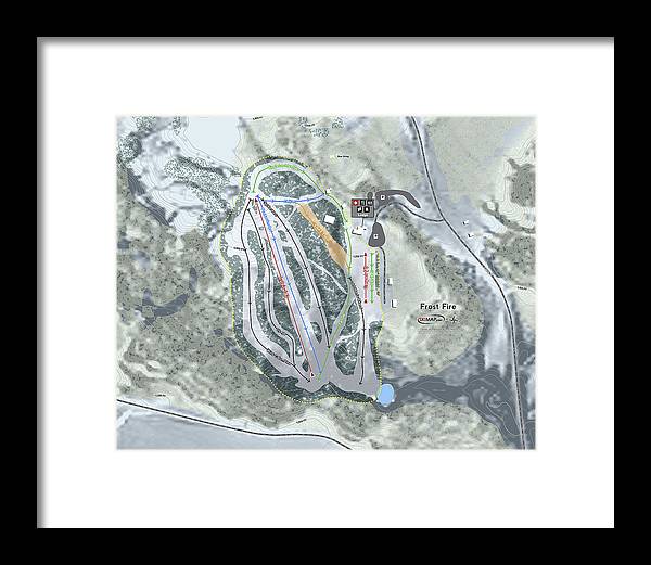 Frost Fire Ski Trail Map - Framed Print - Powderaddicts