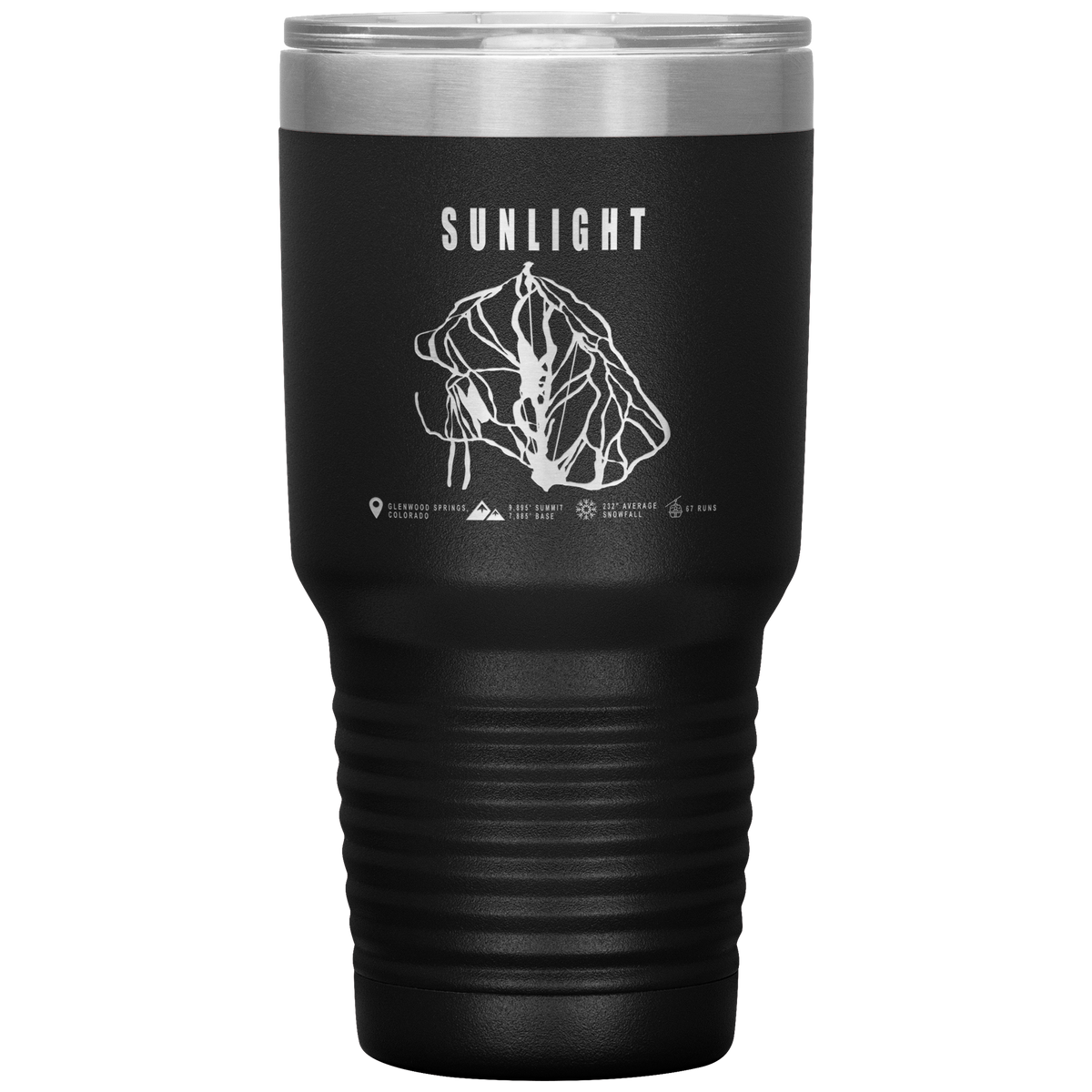 Sunlight Mountain Resort, Colorado Ski Trail Map 30oz Tumbler