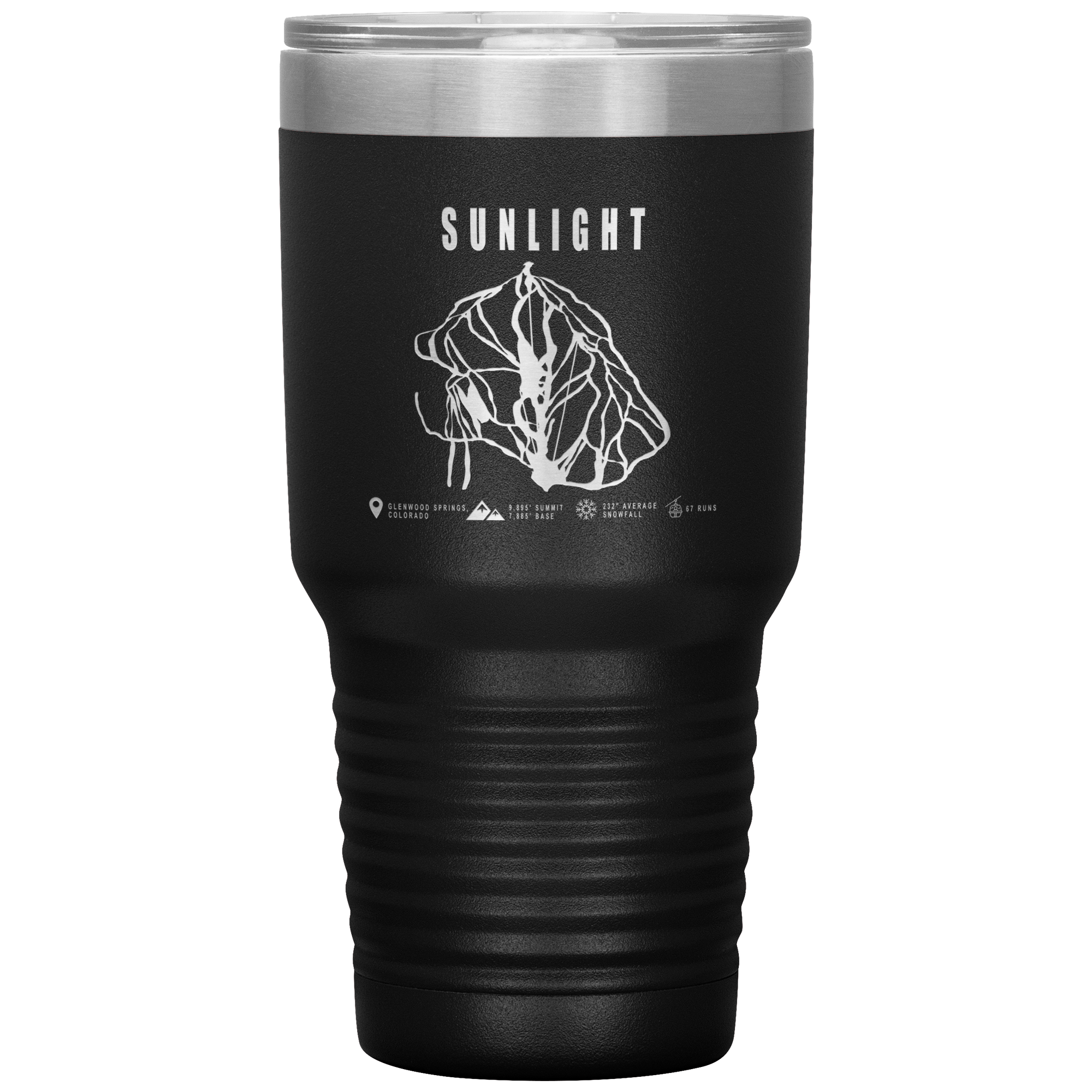 Sunlight Colorado Ski Trail Map 30oz Tumbler - Powderaddicts