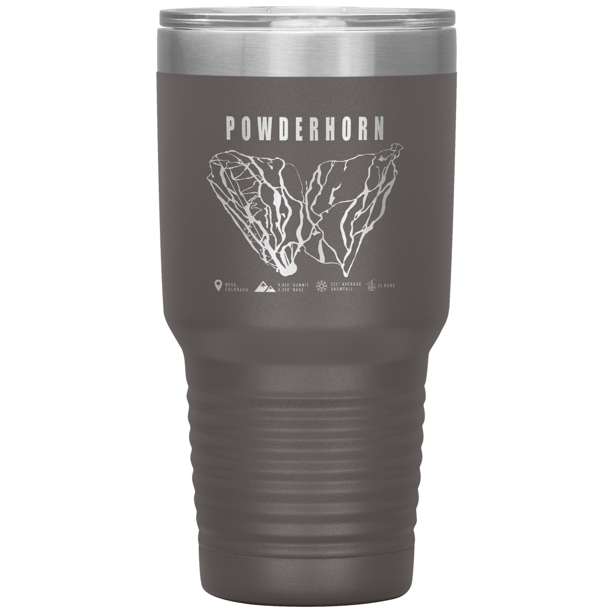 Powderhorn Colorado Ski Trail Map 30oz Tumbler - Powderaddicts