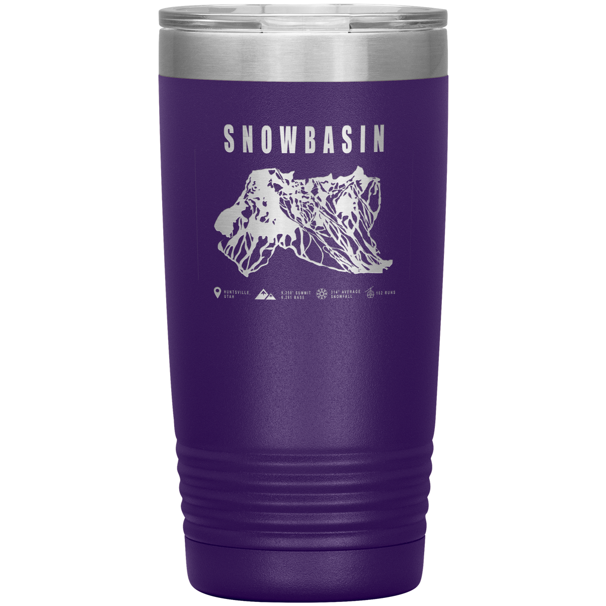 Snowbasin, Utah Ski Trail Map - 20oz Tumbler - Powderaddicts