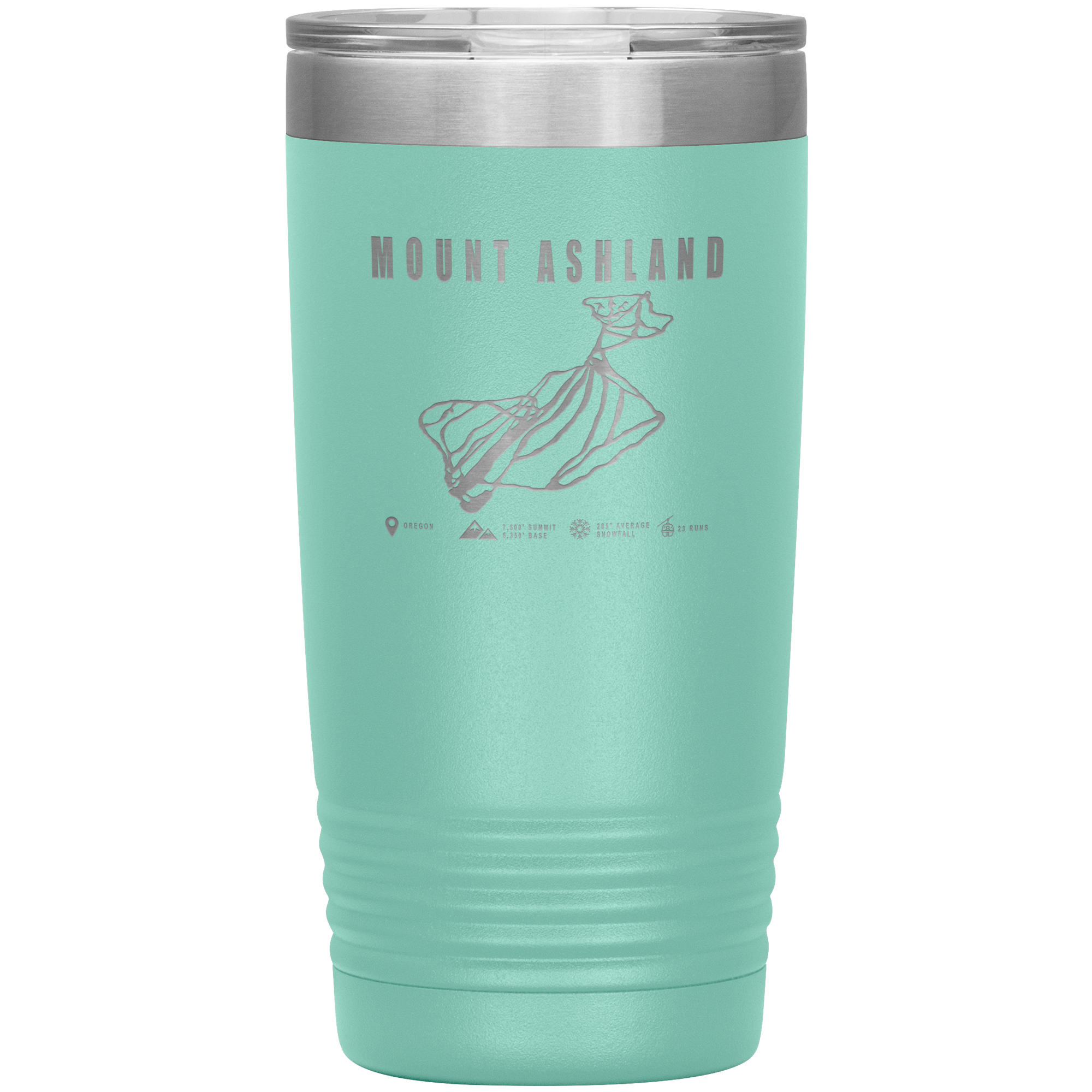 Mount Ashland, Oregon Ski Trail Map 20oz Tumbler - Powderaddicts
