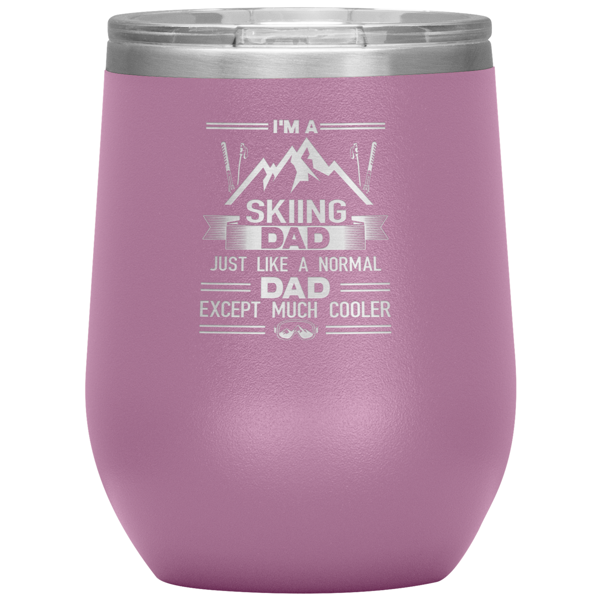 I&#39;m A Skiing Dad Wine 12oz Tumbler - Powderaddicts