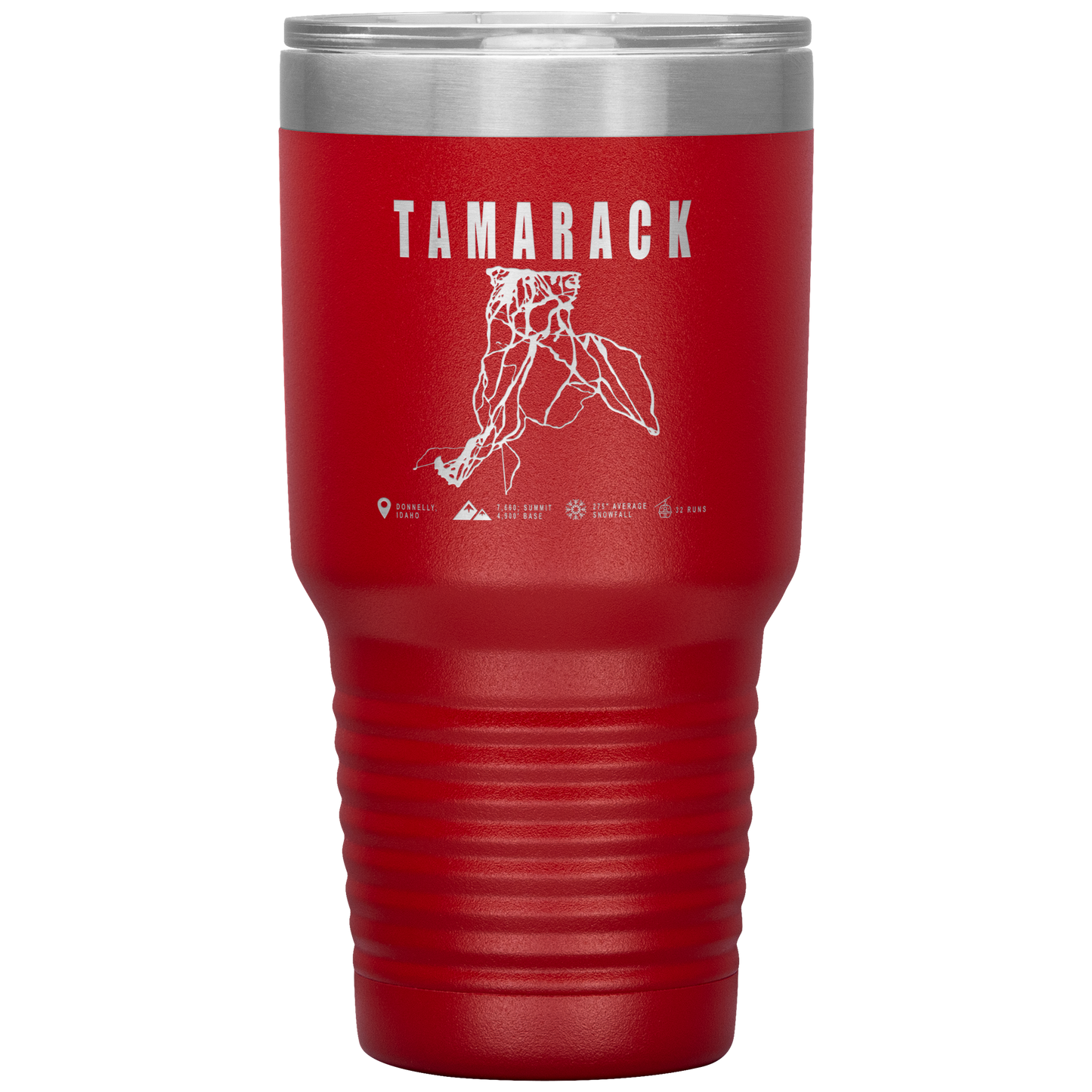Tamarack Idaho Ski Trail Map 30oz Tumbler - Powderaddicts