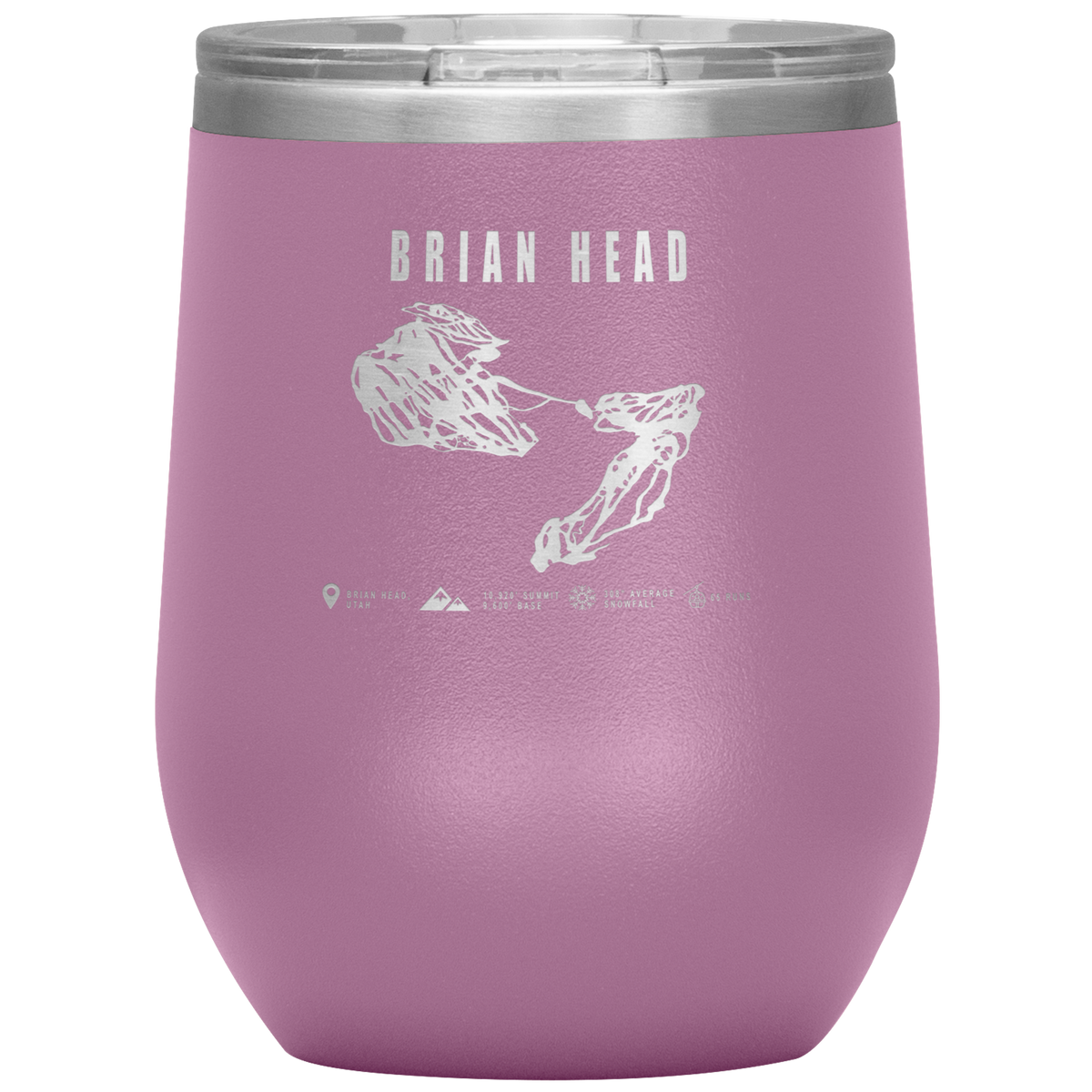 Brian Head,Utah Ski Trail Map Wine 12oz Tumbler - Powderaddicts