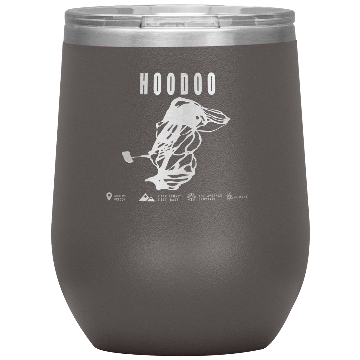 Hoodoo, Oregon Ski Trail Map Wine 12oz Tumbler - Powderaddicts