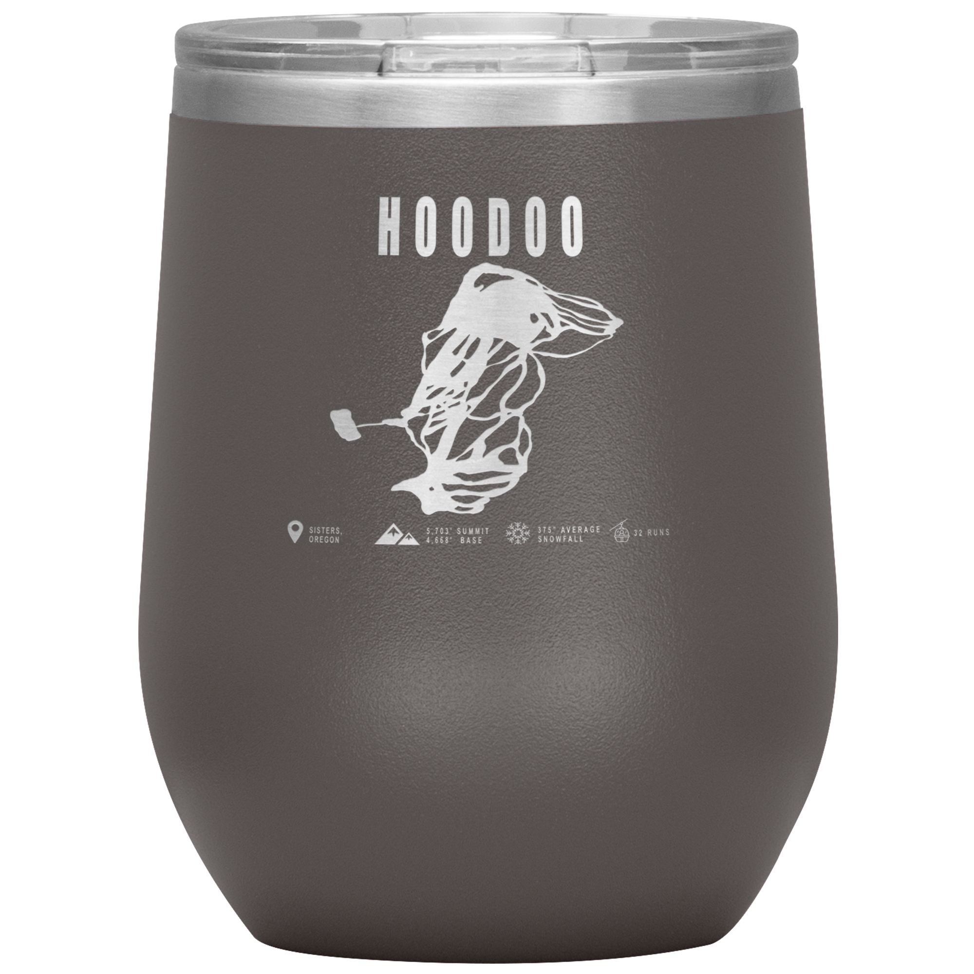 Hoodoo, Oregon Ski Trail Map Wine 12oz Tumbler - Powderaddicts