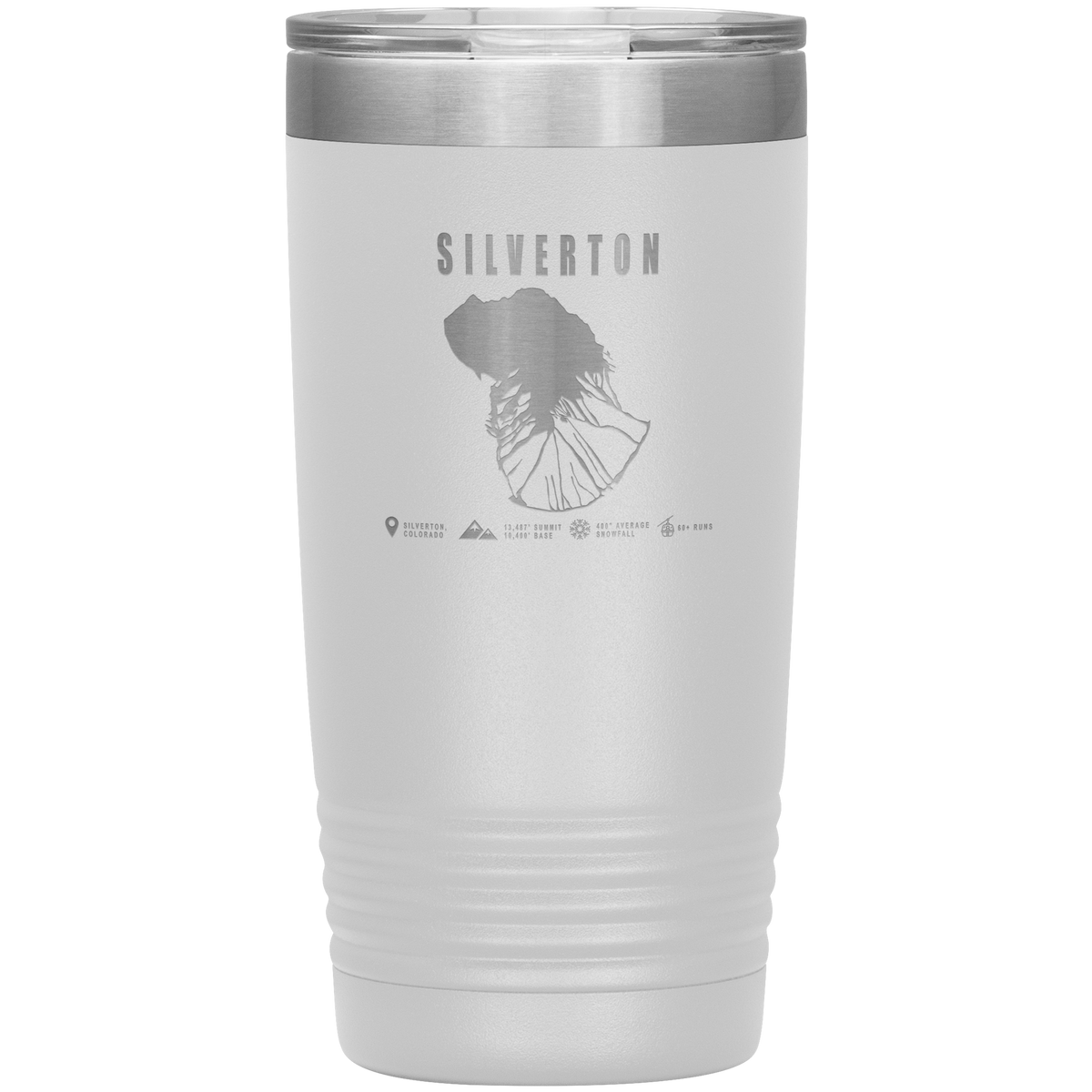 Silverton Colorado Ski Trail Map 20oz Tumbler - Powderaddicts