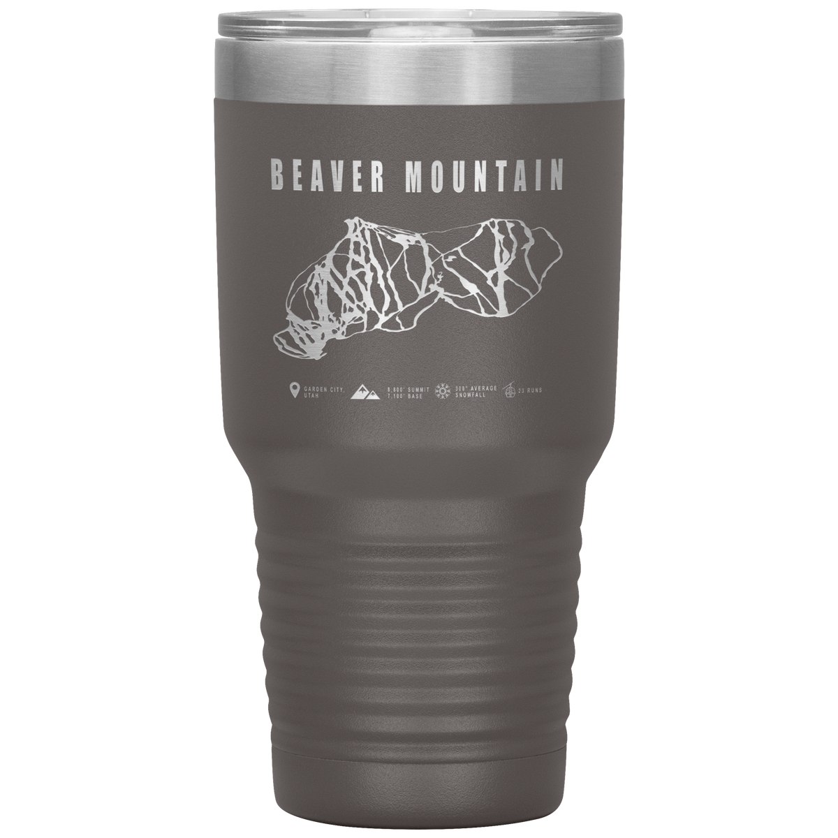 Brian Head,Utah Ski Trail Map 30oz Tumbler - Powderaddicts