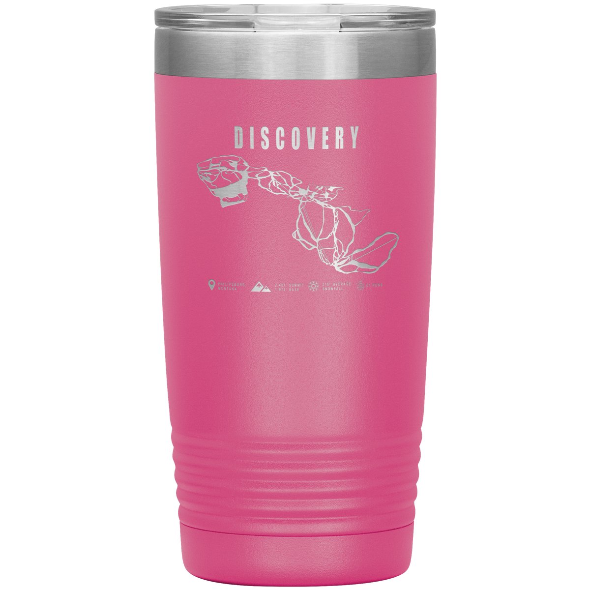 Discovery Montana Ski Trail Map 20oz Tumbler - Powderaddicts
