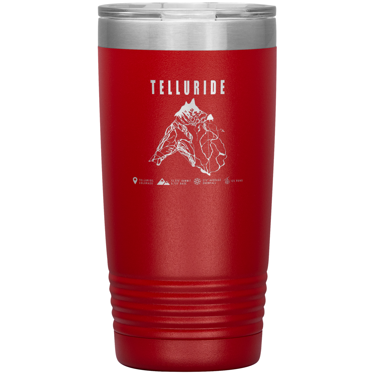 Telluride Colorado Ski Trail Map 20oz Tumbler - Powderaddicts
