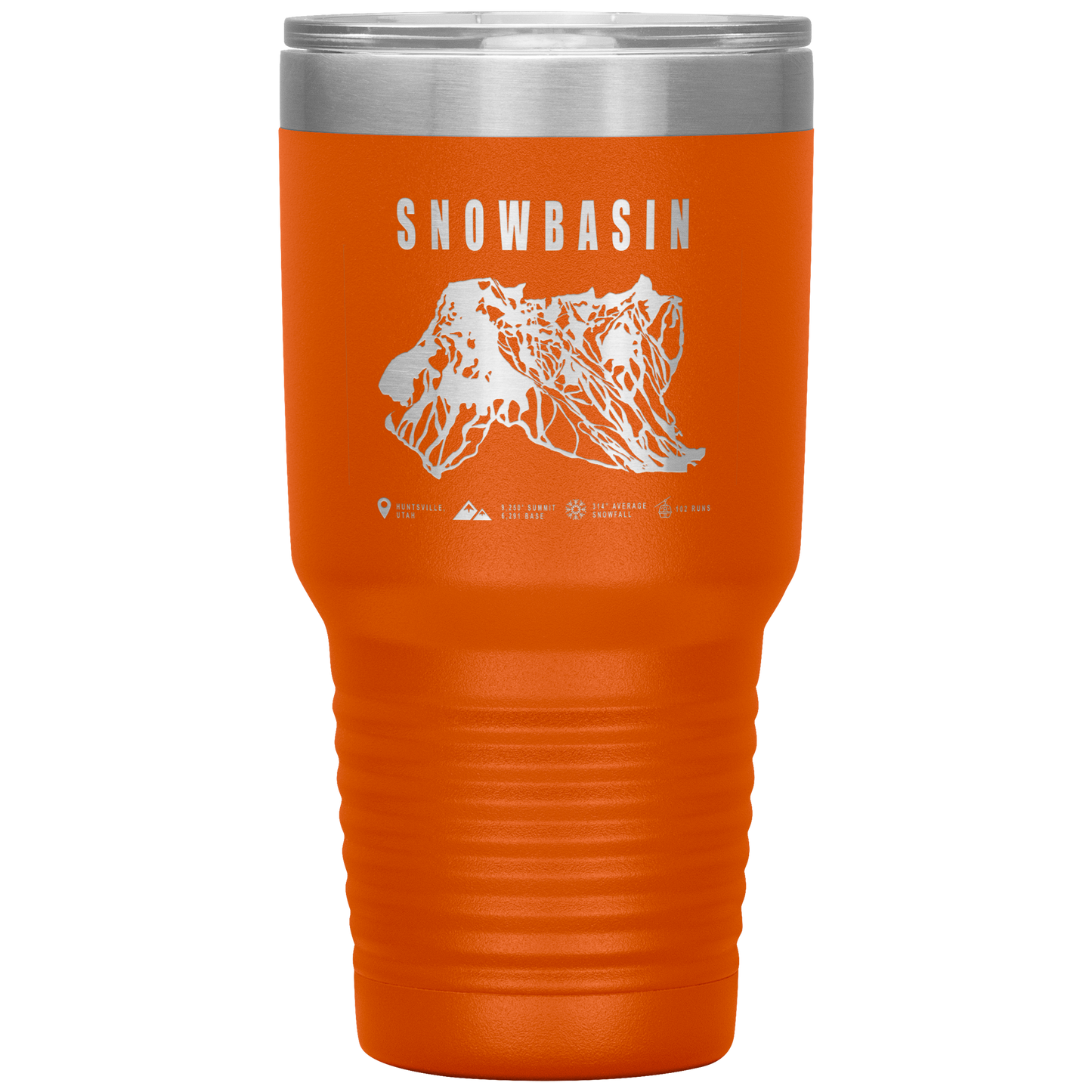 Snowbasin, Utah Ski Trail Map - 30oz Tumbler - Powderaddicts