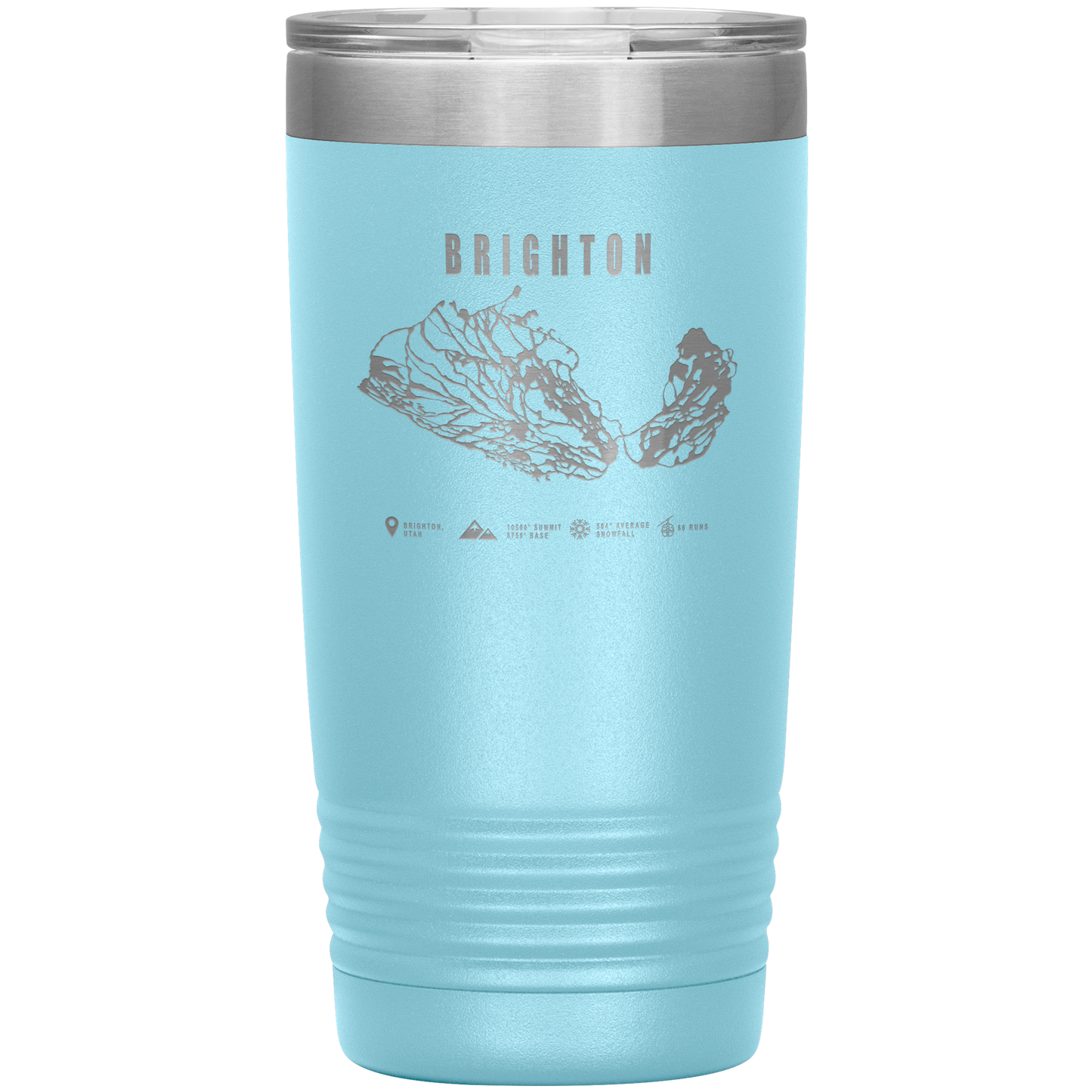 Brighton,Utah Ski Trail Map 20oz Tumbler - Powderaddicts