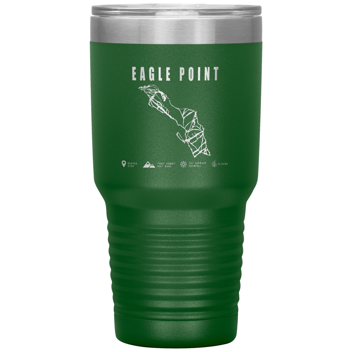 Eagle Point,Utah Ski Trail Map 30oz Tumbler - Powderaddicts