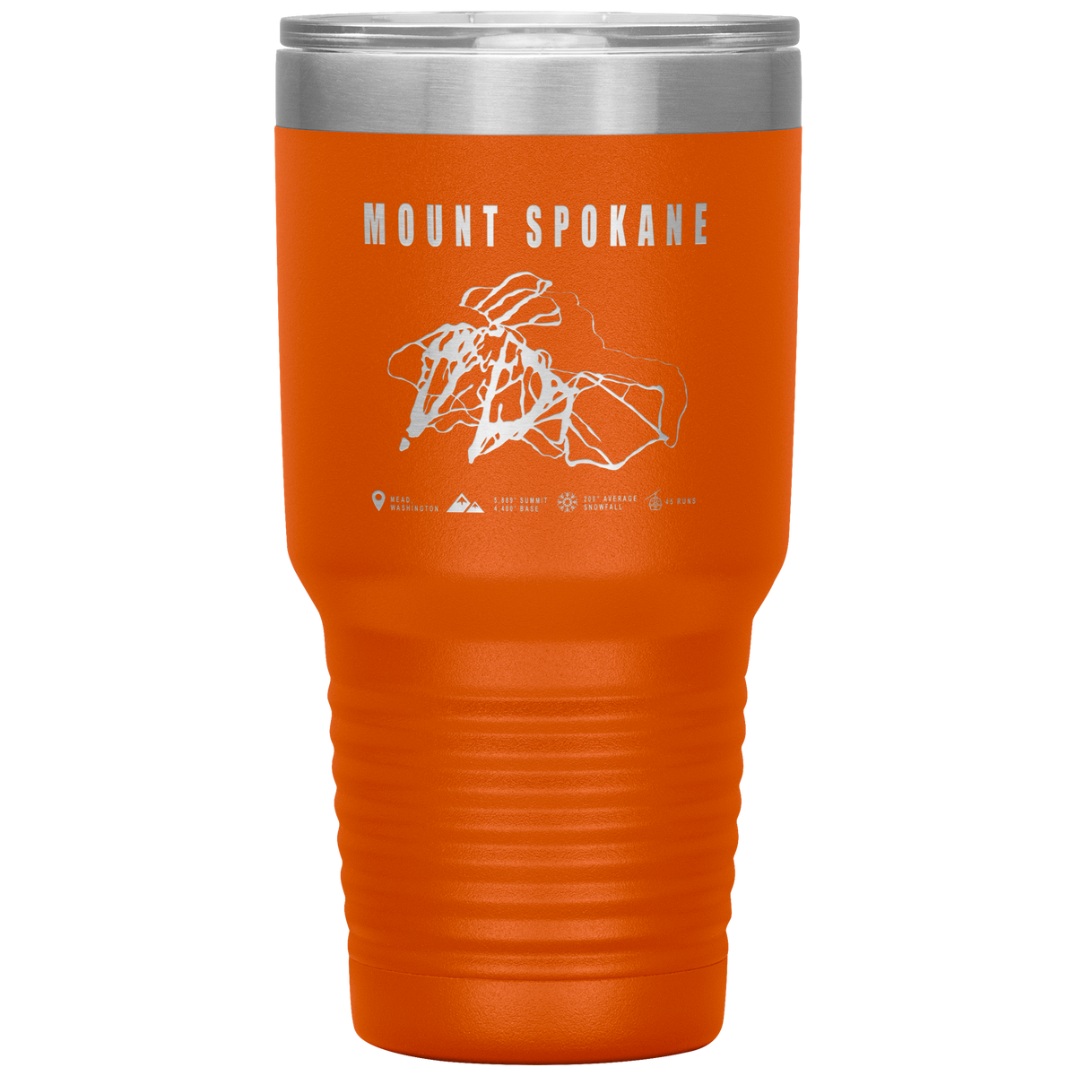 Mount Spokane, Washington Ski Trail Map 30oz Tumbler - Powderaddicts