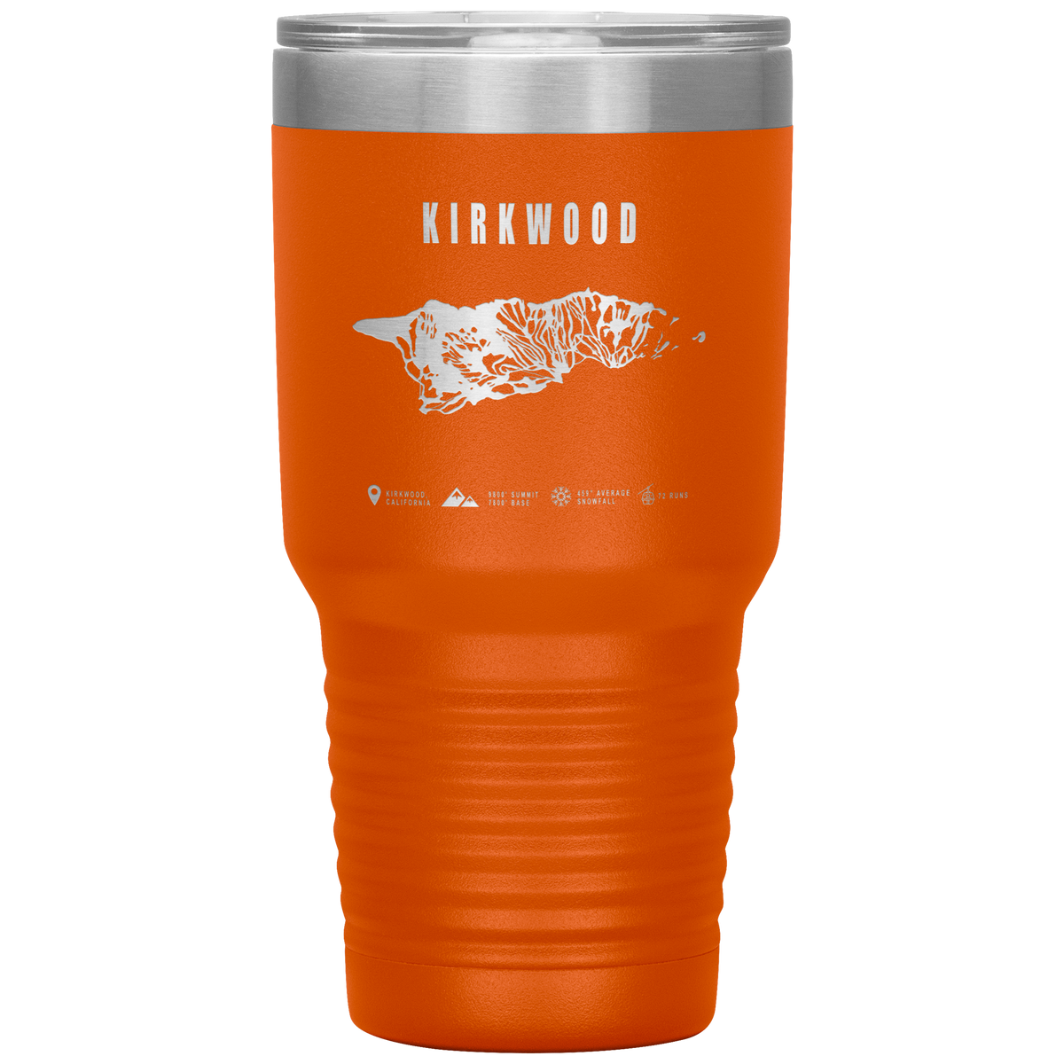 Kirkwood, California Ski Trail Map 30oz Tumbler - Powderaddicts