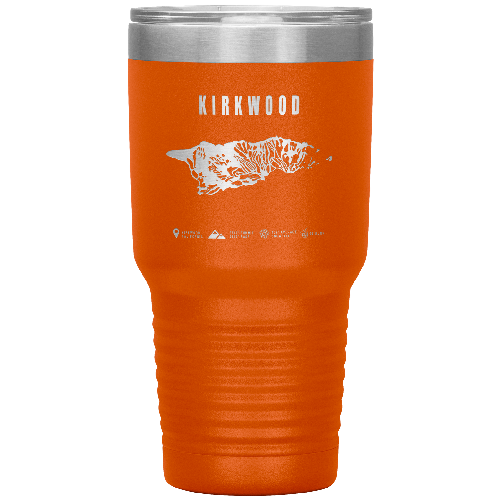 Kirkwood, California Ski Trail Map 30oz Tumbler - Powderaddicts
