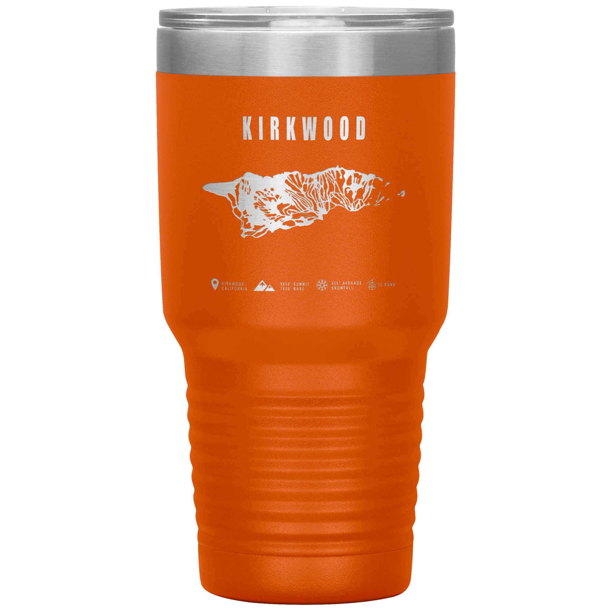 Kirkwood, California Ski Trail Map 30oz Tumbler - Powderaddicts