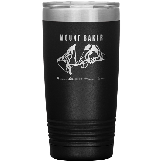 Mount Baker, Washington Ski Trail Map 20oz Tumbler - Powderaddicts