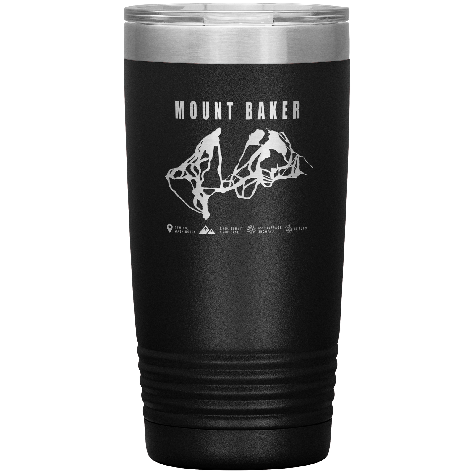Mount Baker, Washington Ski Trail Map 20oz Tumbler - Powderaddicts
