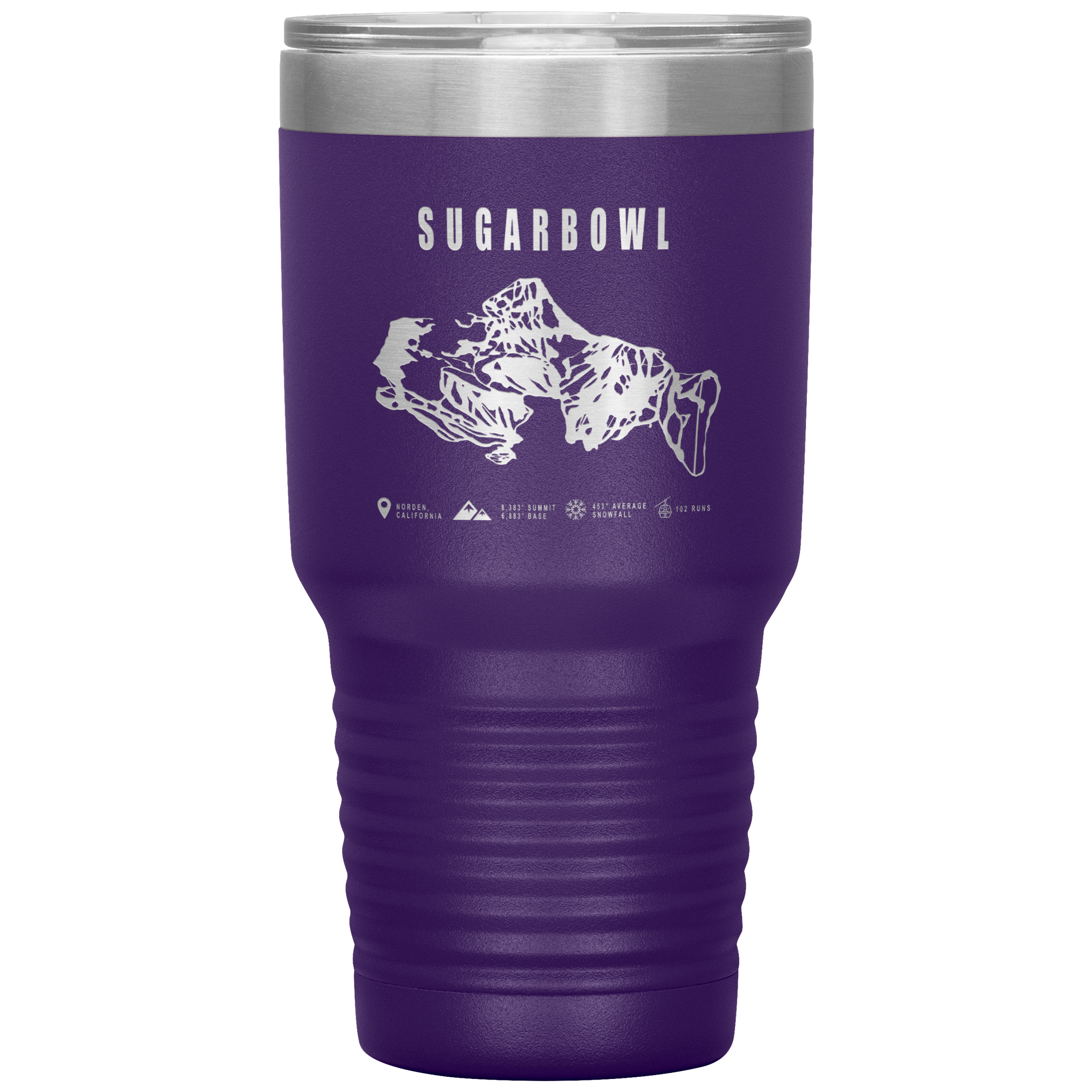 Sugarbowl, California Ski Trail Map 30oz Tumbler - Powderaddicts