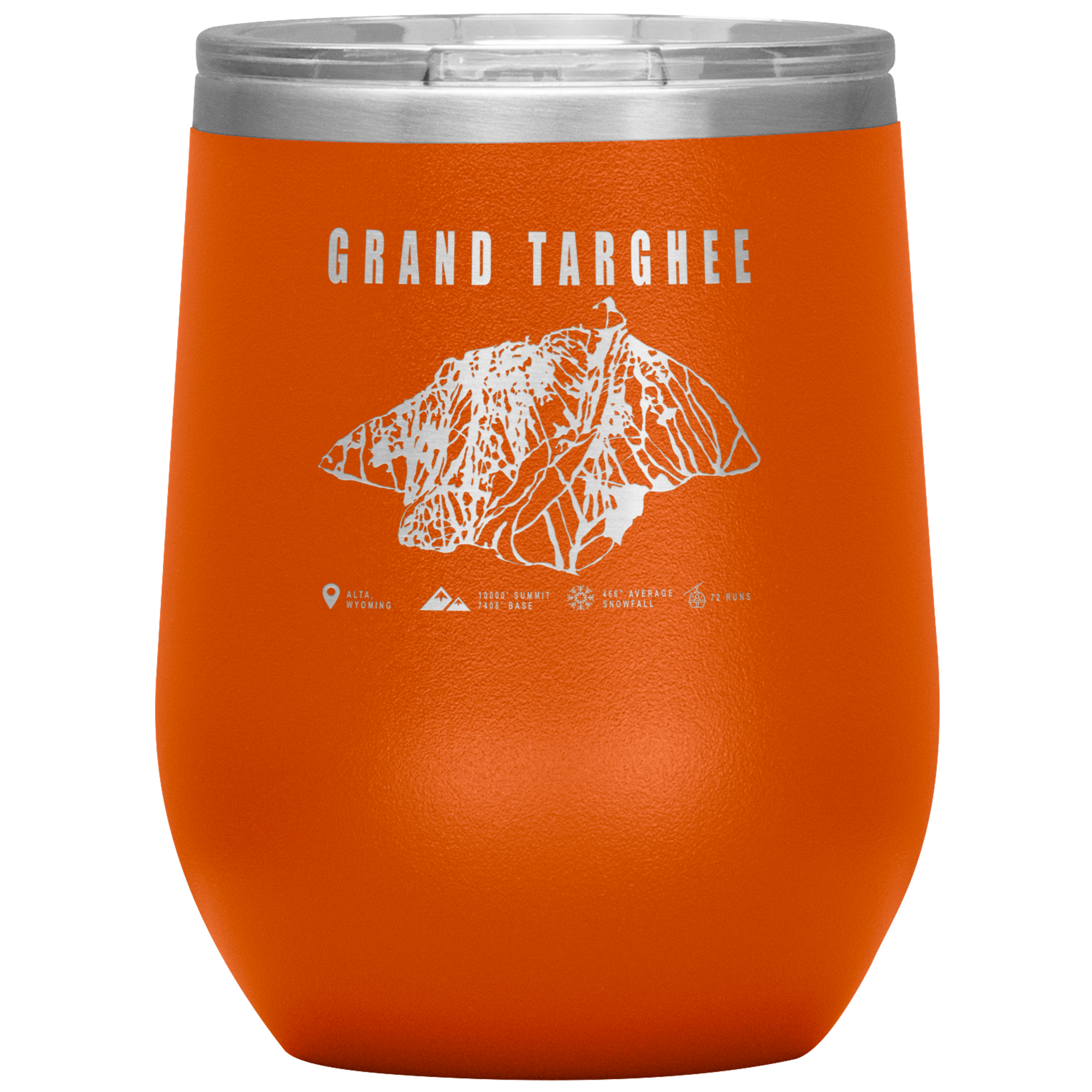Grand Targhee Wyoming Ski Trail Map Wine 12oz Tumbler - Powderaddicts