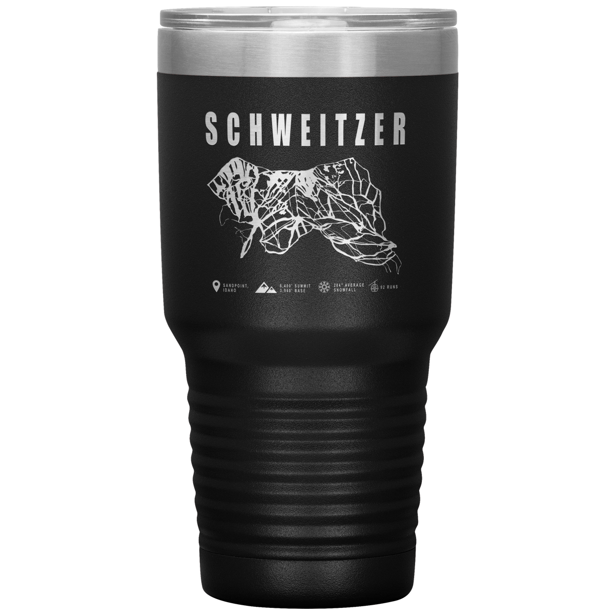 Schweitzer Idaho Ski Trail Map 30oz Tumbler - Powderaddicts