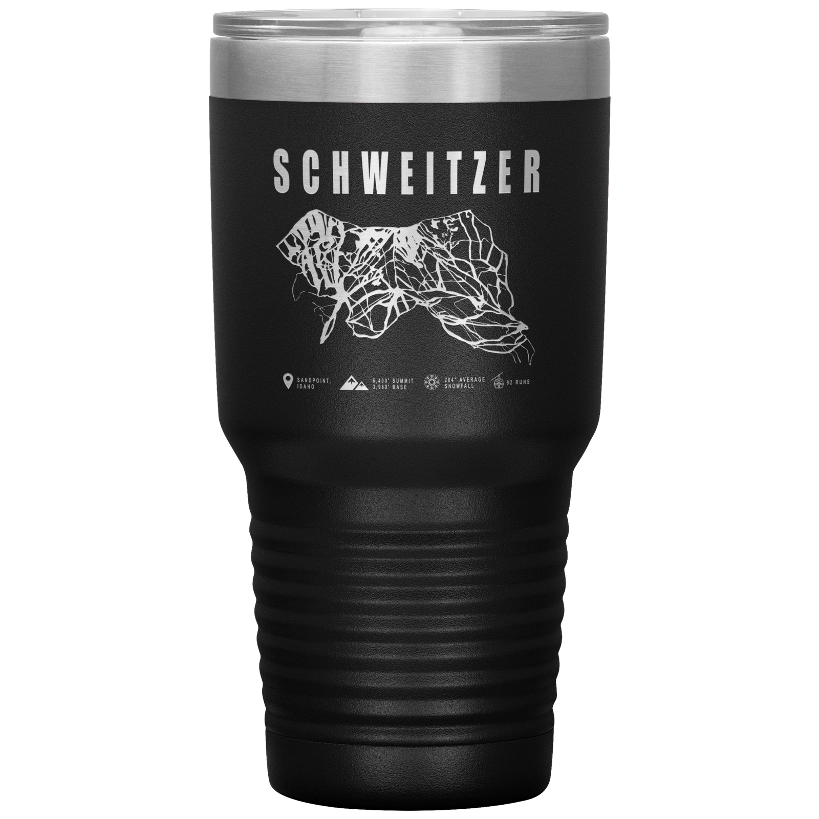 Schweitzer Idaho Ski Trail Map 30oz Tumbler - Powderaddicts
