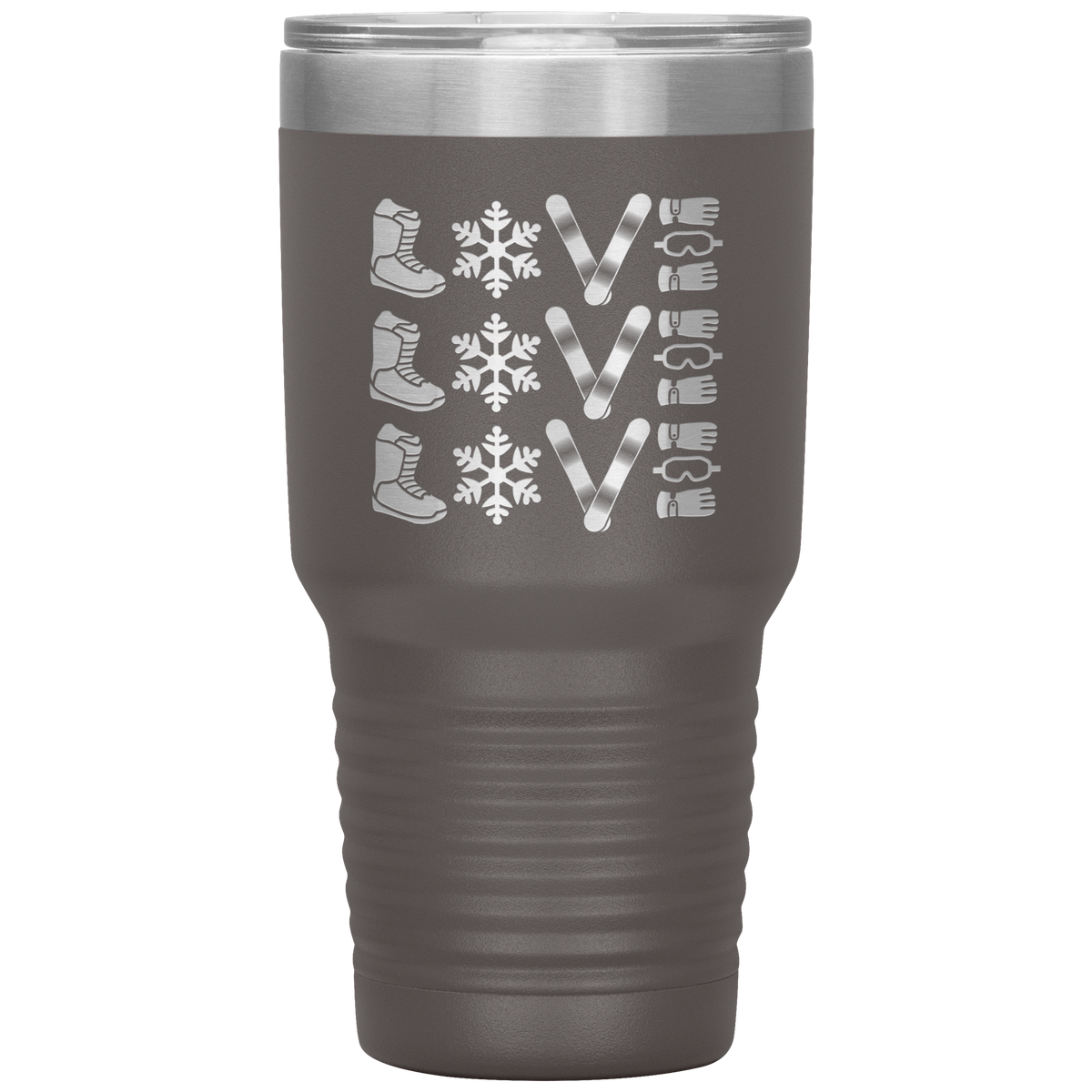 Triple LOVE Snowboard 30oz Laser Etched Tumbler - Powderaddicts