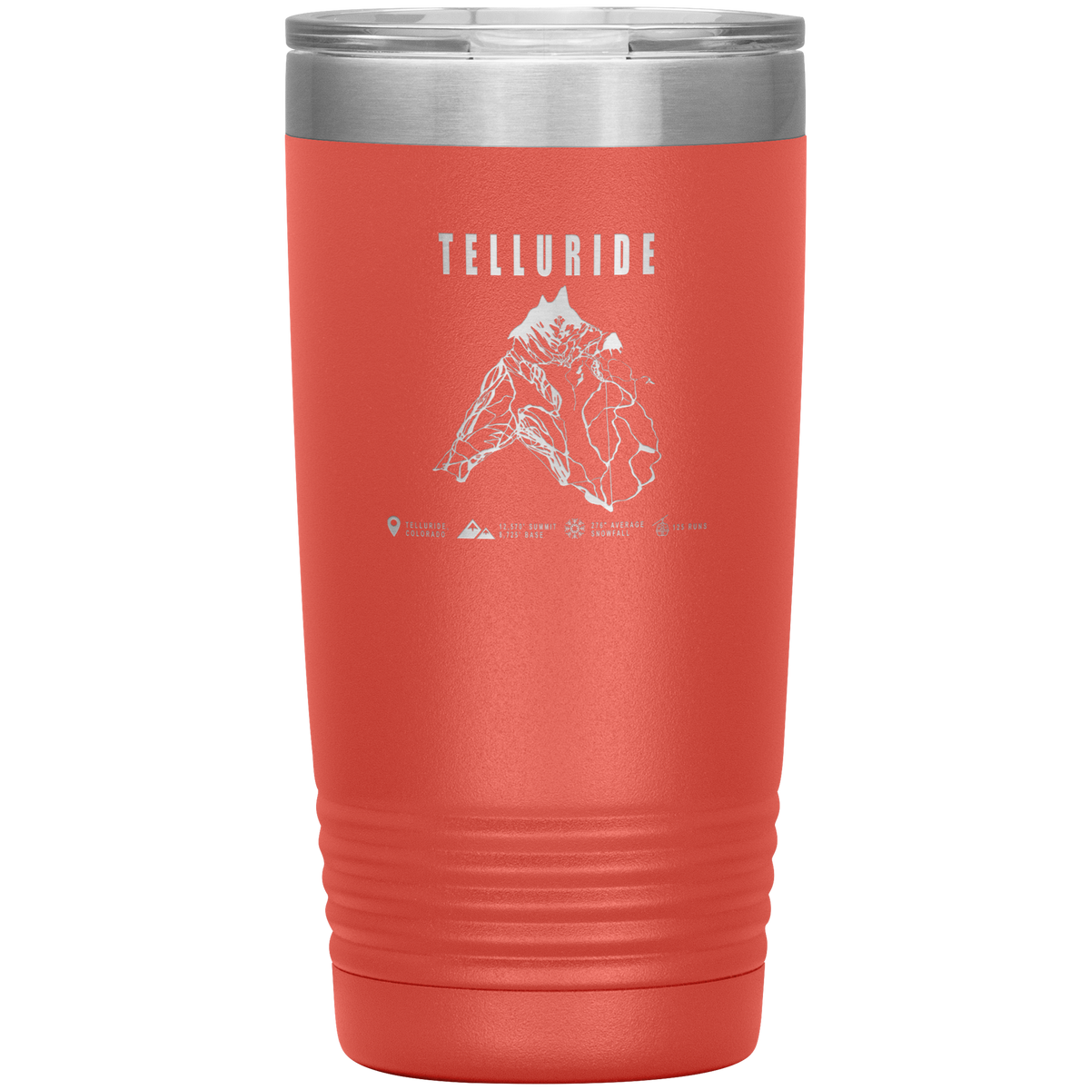Telluride Colorado Ski Trail Map 20oz Tumbler - Powderaddicts