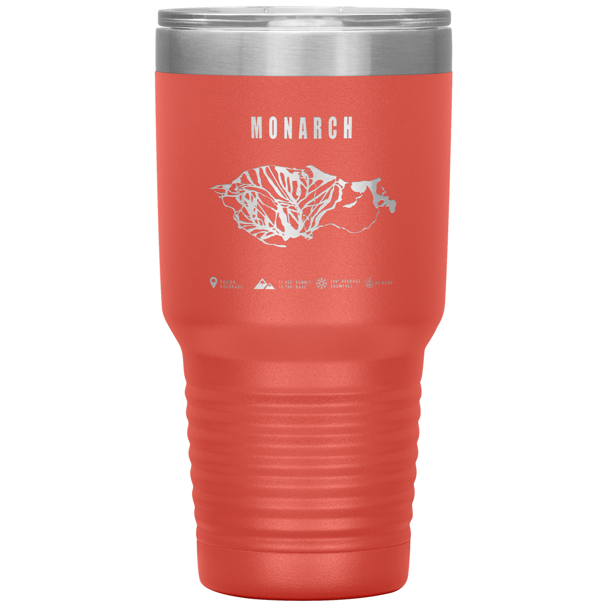 Monarch Colorado Ski Trail Map 30oz Tumbler - Powderaddicts